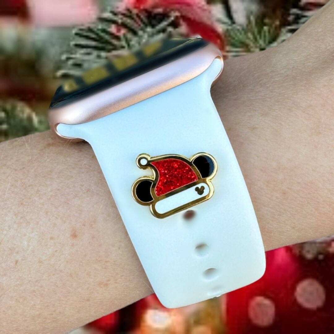 Holiday Sparkle Santa Hat MSPC Charm Apple Watch Band - Etsy | Etsy (US)