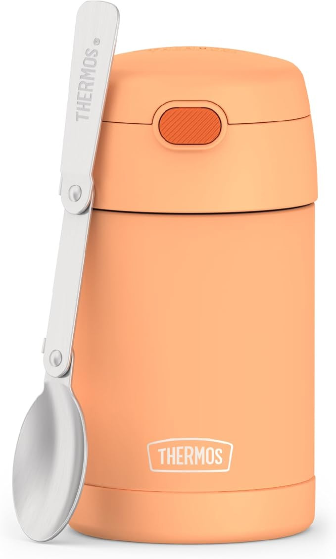 THERMOS FUNTAINER 16 Ounce Stainless Steel Vacuum Insulated Food Jar with Folding Spoon, Neon Ora... | Amazon (US)