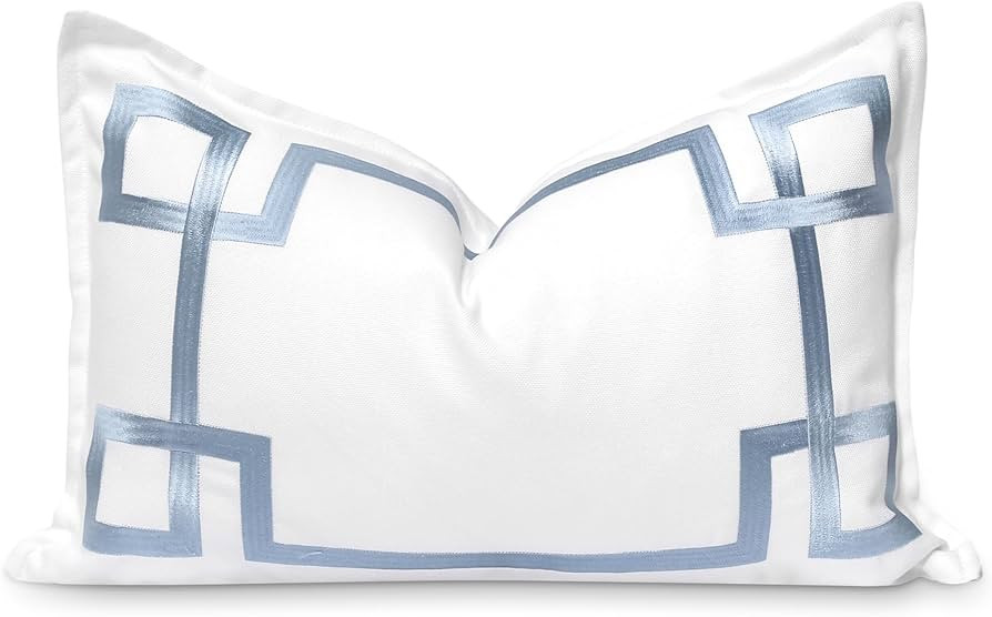 Hofdeco Premium Coastal Patio Indoor Outdoor Lumbar Pillow Cover Only, 12"x20" Water Repellent fo... | Amazon (US)