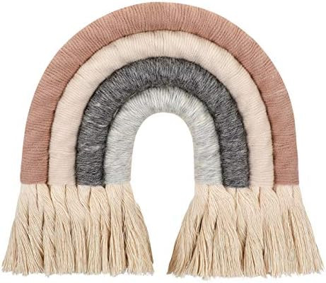 ZWA Rainbow Wall Hanging,Rainbow Wall Art,Handmade Macrame Rainbow Wall Decor for Nursery Kids Ro... | Amazon (US)