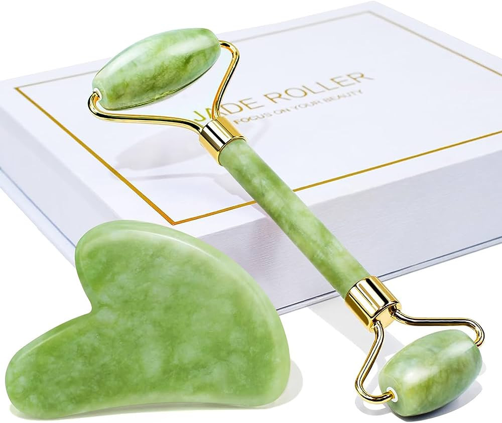 BAIMEI Jade Roller & Gua Sha Facial Tools Face Roller and Gua Sha Set for Skin Care Routine and P... | Amazon (US)