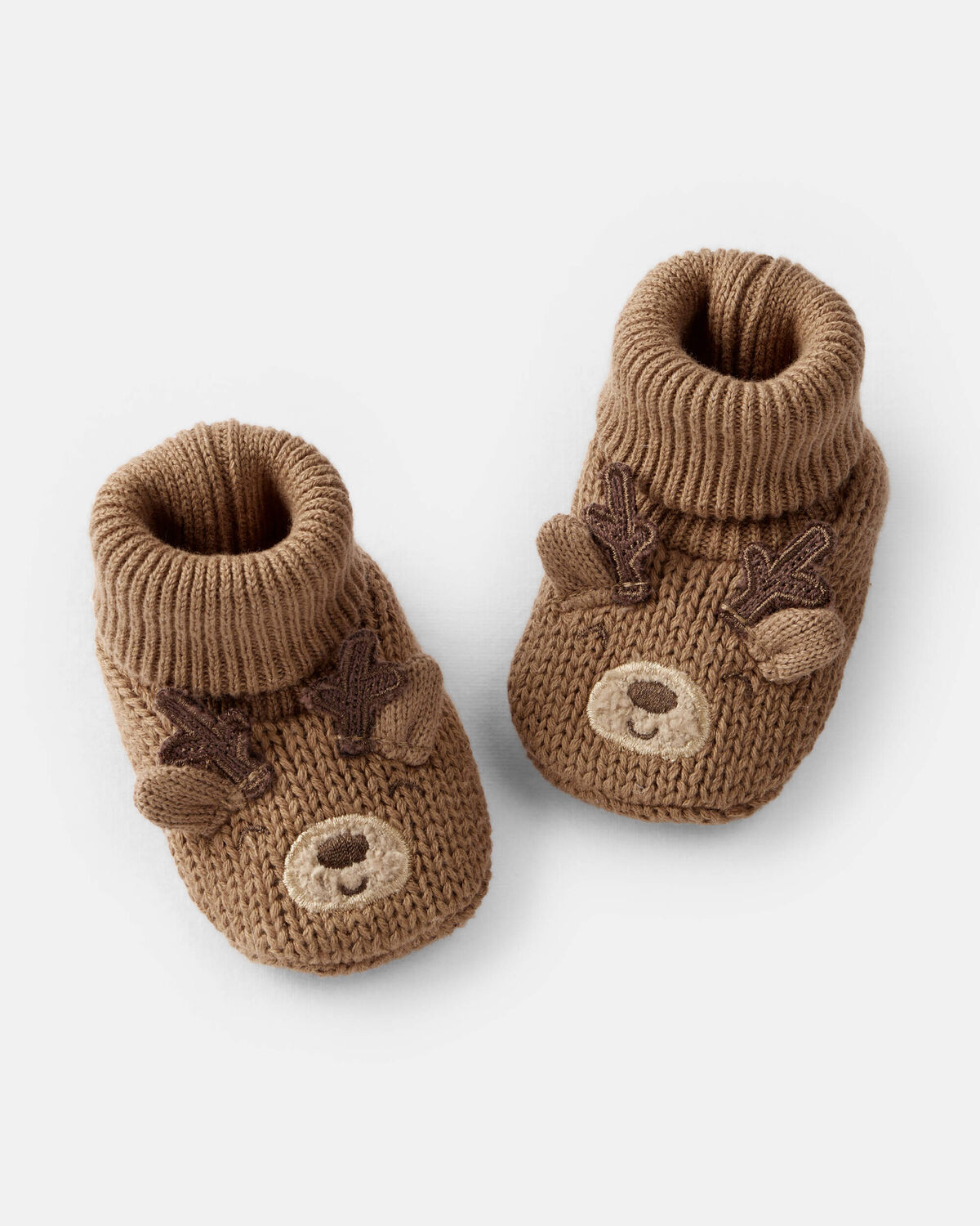 Baby Christmas Reindeer Crochet Booties - Brown | Carter's Inc