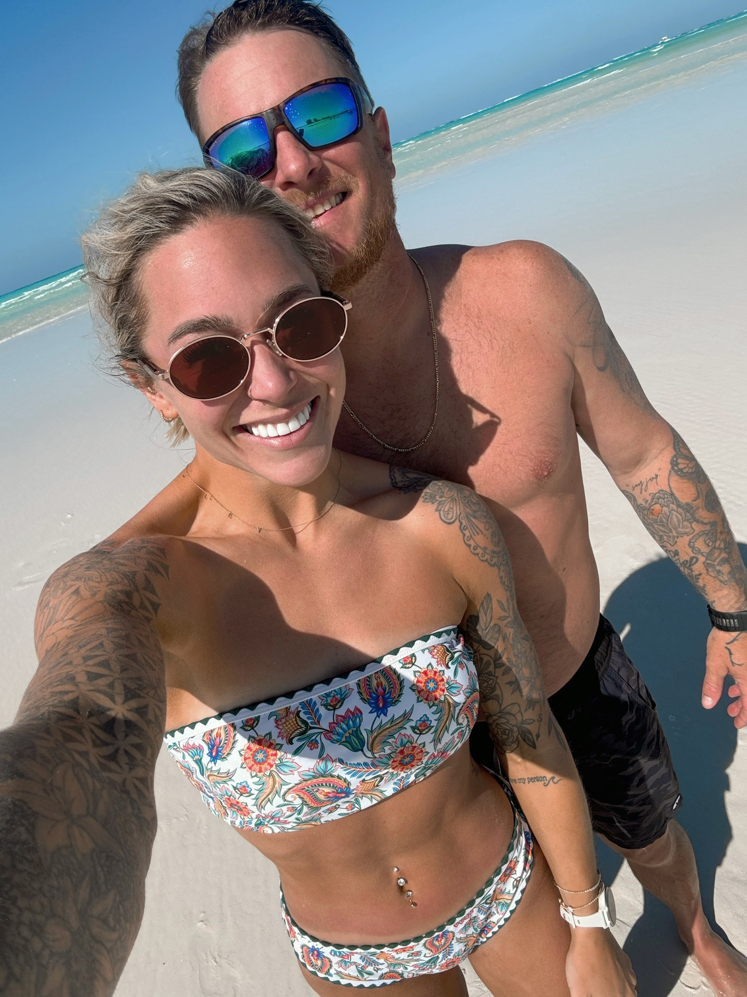 One of the most beautiful places I’ve ever been🏝️👙✨ Amazon swimmy in Turks! I own this suit in several prints & it’s a fave! Adjustable back, medium coverage bottoms, super comfy! 

& my fave sunnies under $20😎👌🏼JD is in a Vuori board short he loves! M!

Vacation / swim / resort wear / honeymoon / two piece / floral print / amazon fashion / affordable style / vacation inspo / swimsuit / Holley Gabrielle / Turks and Caicos 

#LTKStyleTip #LTKSwim #LTKFindsUnder50