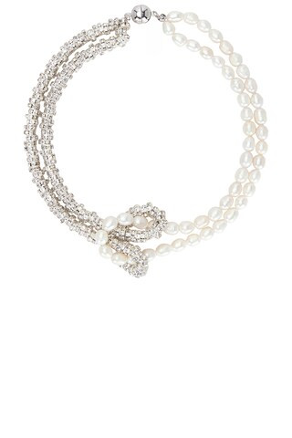 Julietta Minetta Necklace in Silver & Pearl from Revolve.com | Revolve Clothing (Global)