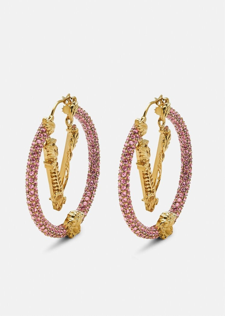 Virtus Crystal Hoop Earrings | Versace (US)