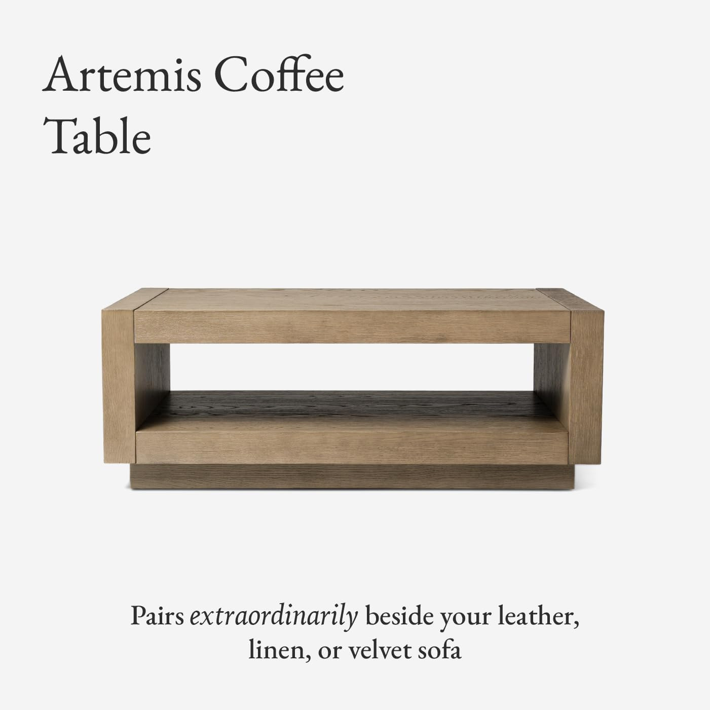 Maven Lane Artemis Coffee Table – 18 Inch Rectangle Table with Storage – Grey Solid Wood – ... | Amazon (US)