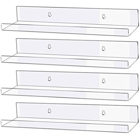 NIUBEE 24" Premium Acrylic Floating Nursery Kids Bookshelf Wall Ledge Shelf, Clear Invisible Spic... | Amazon (US)