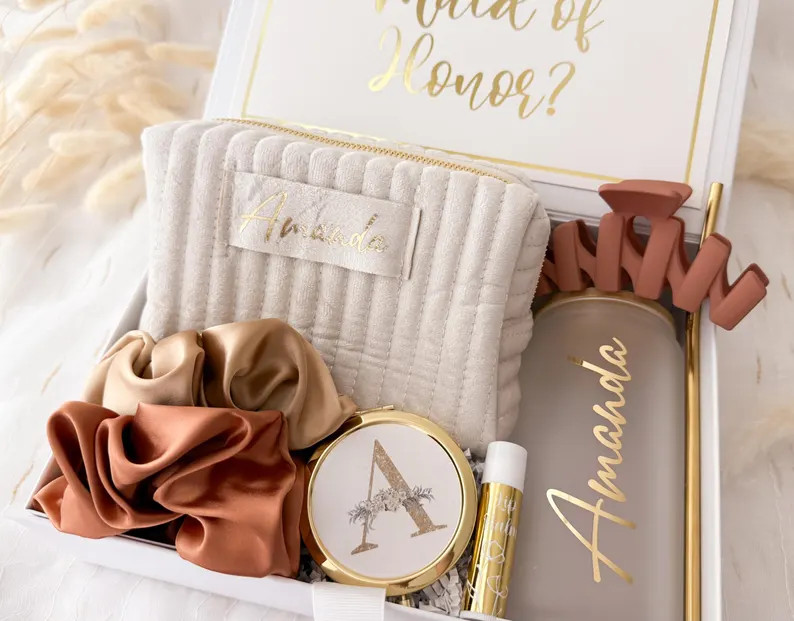 Elegant Bridesmaid Gift Box Will You Be My Bridesmaid Maid of Honor Matron of Honor Personalized ... | Etsy (US)