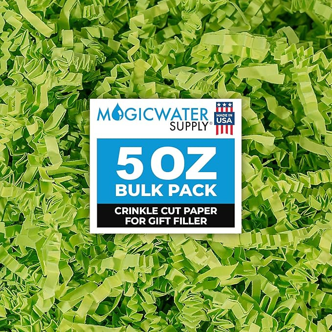 MagicWater Crinkle Cut Paper for Gift Baskets - 5 oz - Lime Green - Perfect for Shredded Paper Fi... | Amazon (US)