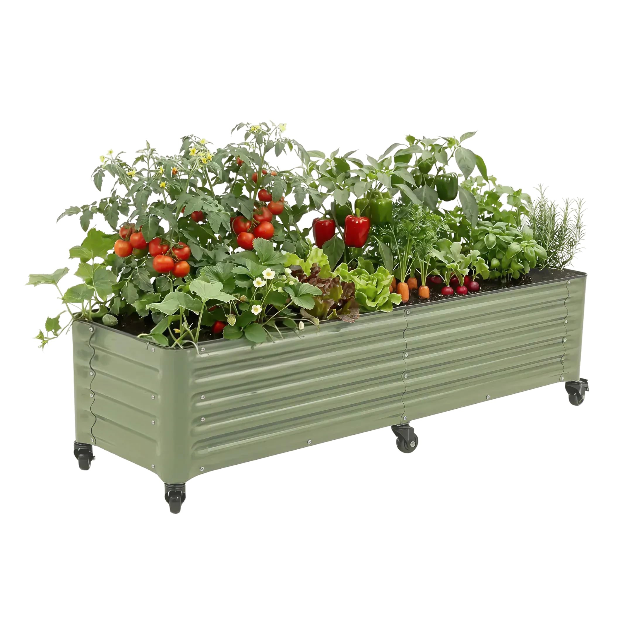 Vego garden Classic Rolling Garden Bed – 1.75' Mobile Metal Raised Garden Bed for Patio, Deck, ... | Amazon (US)