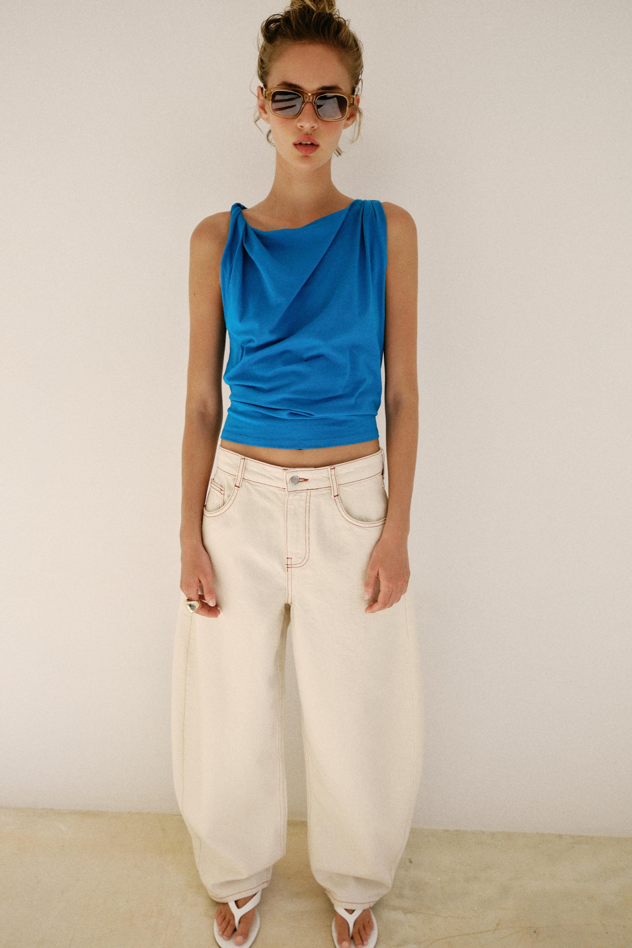 DRAPED SLEEVELESS TOP | Zara US