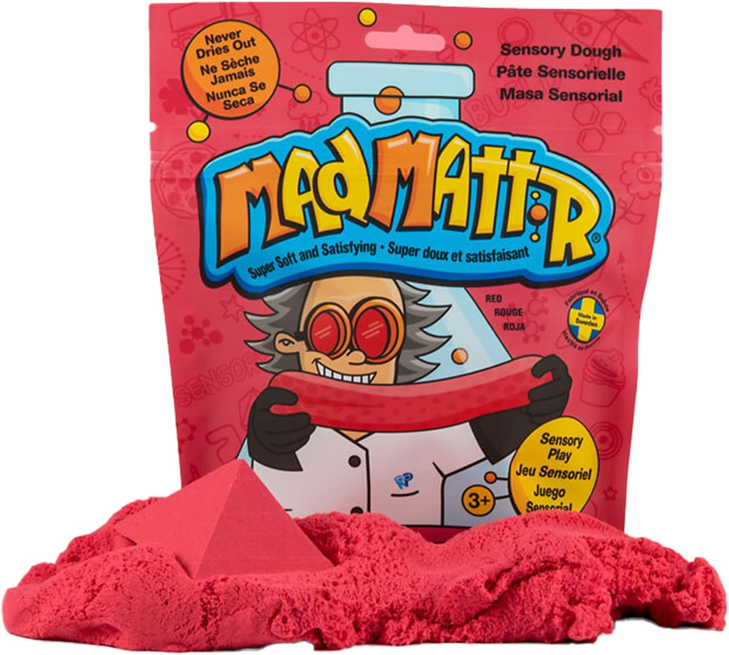 Mad Mattr Sensory Dough, Red - 10 oz Modeling Dough for Kids, Ages 3+ | Amazon (US)