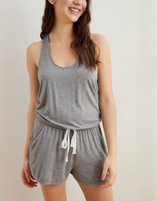 Aerie Knit Twist Back Romper | American Eagle Outfitters (US & CA)