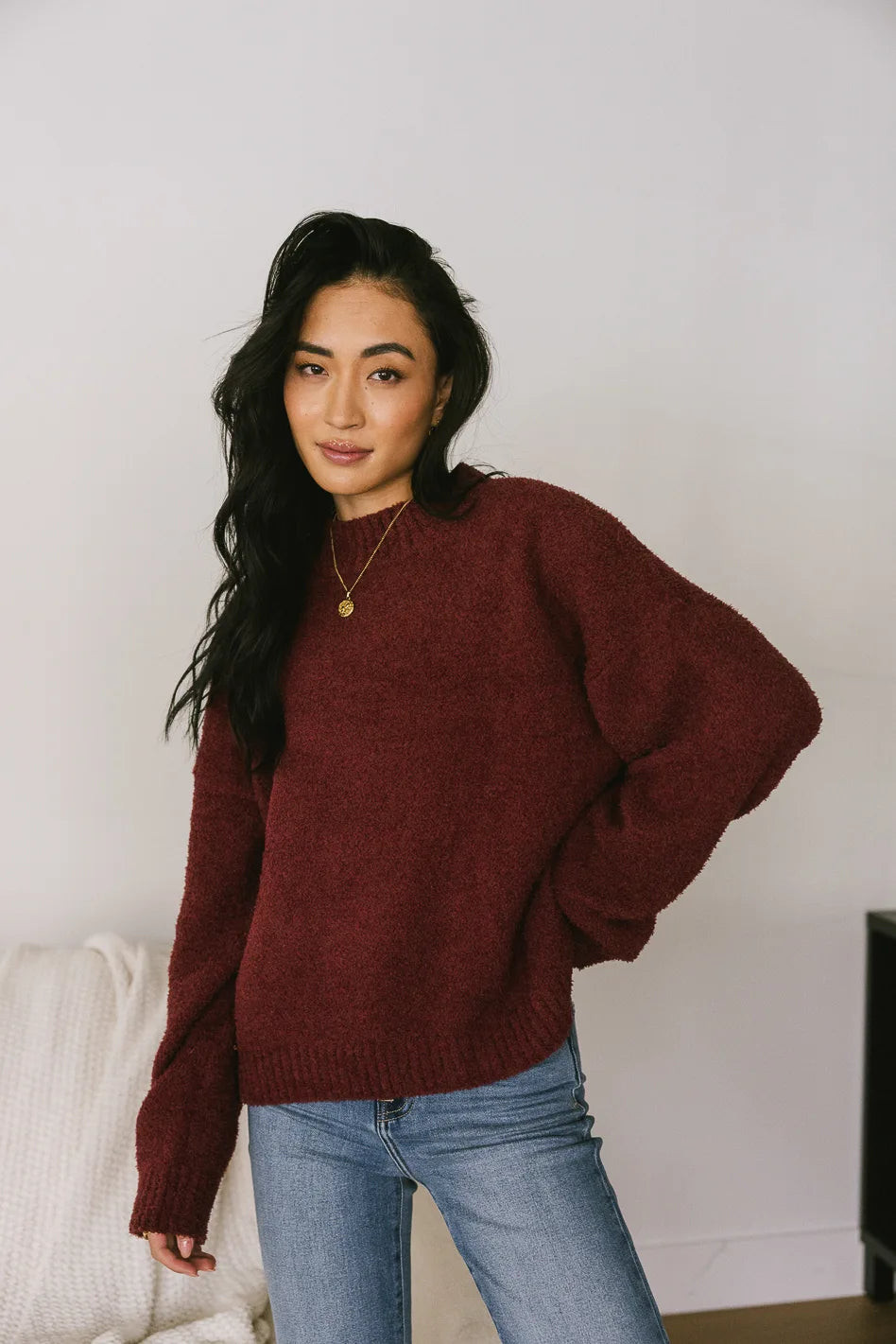 Madilyn Cozy Sweater in Wine - FINAL SALE | Böhme US