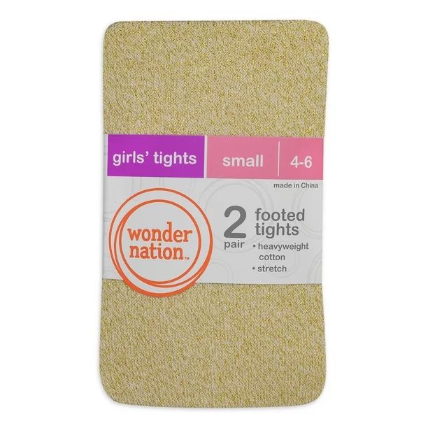 Wonder Nation Girls Lurex Tights, 2-Pack - Walmart.com | Walmart (US)