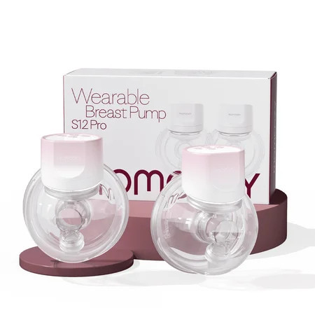 Momcozy S12 Pinky Pro Electric Hands Free Breast Pump Wearable, 24mm 2 Pack Pink | Walmart (US)