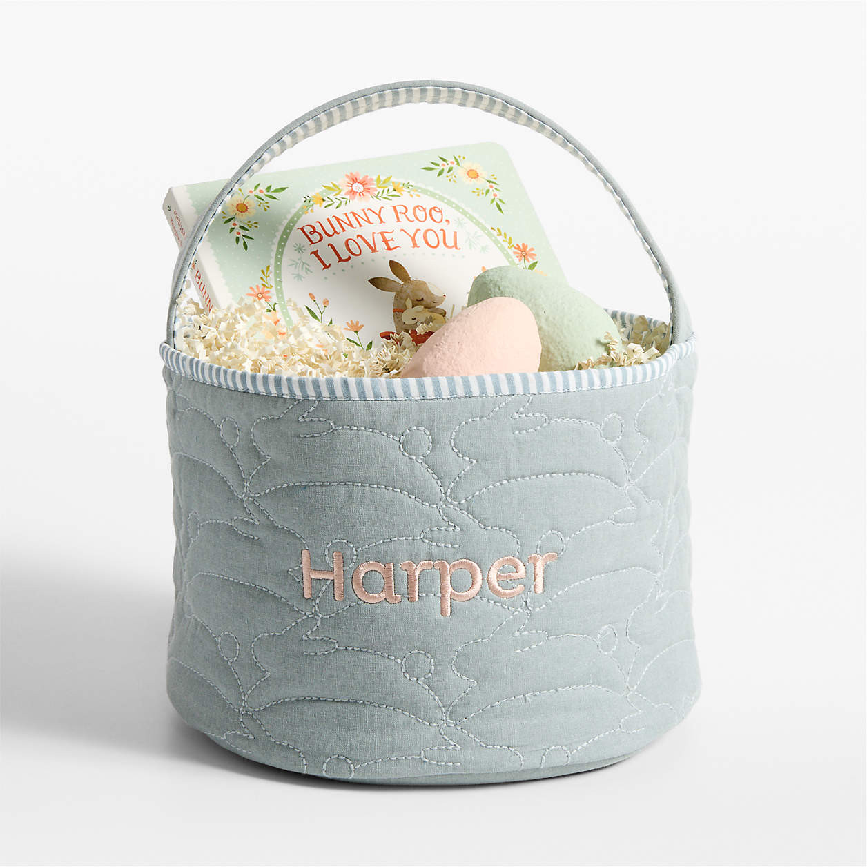Quilted Blue Bunny Kids Easter Basket + Reviews | Crate & Kids | Crate & Barrel