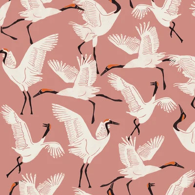 Family of Cranes Peel and Stick Wallpaper By Novogratz | Wayfair North America