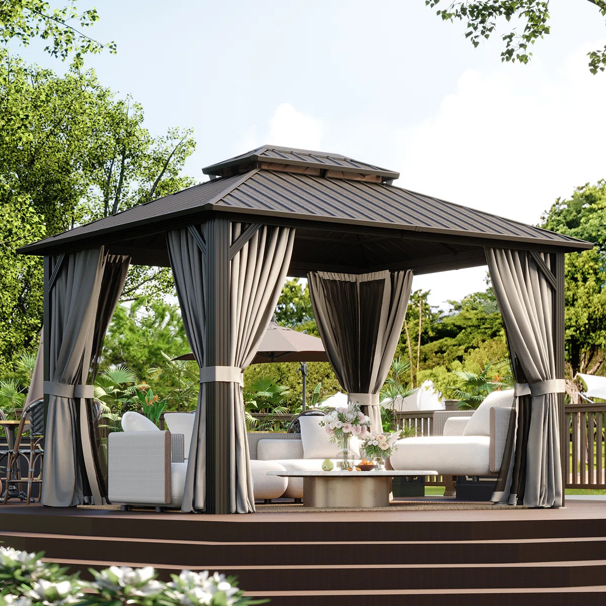 Hardtop Gazebo with Galvanized Steel Roof & Metal Frame | Wayfair North America