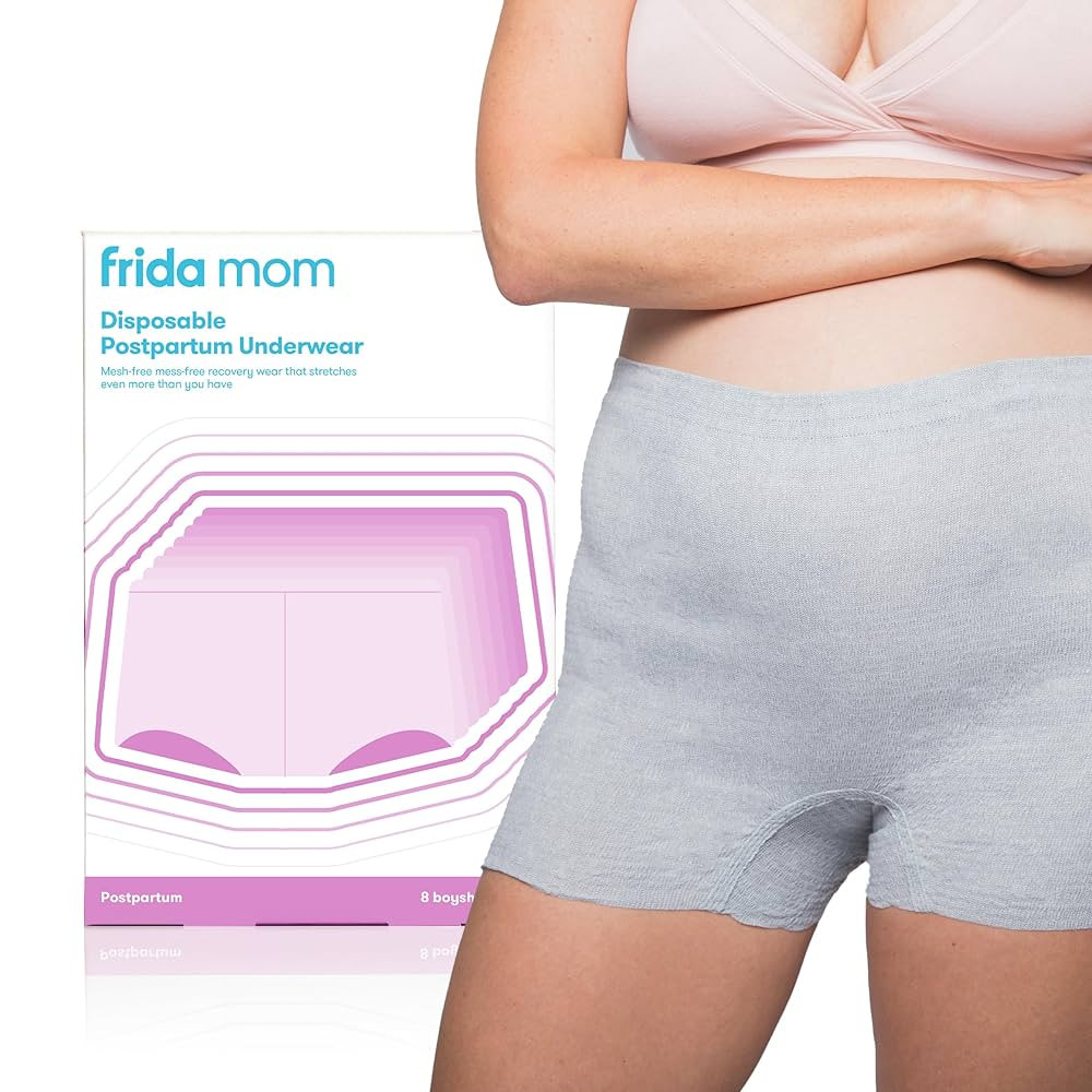 Frida Mom Women's Postpartum Underwear, Disposable Boyshort Underwear, Seamless with Stretchy Sup... | Amazon (US)