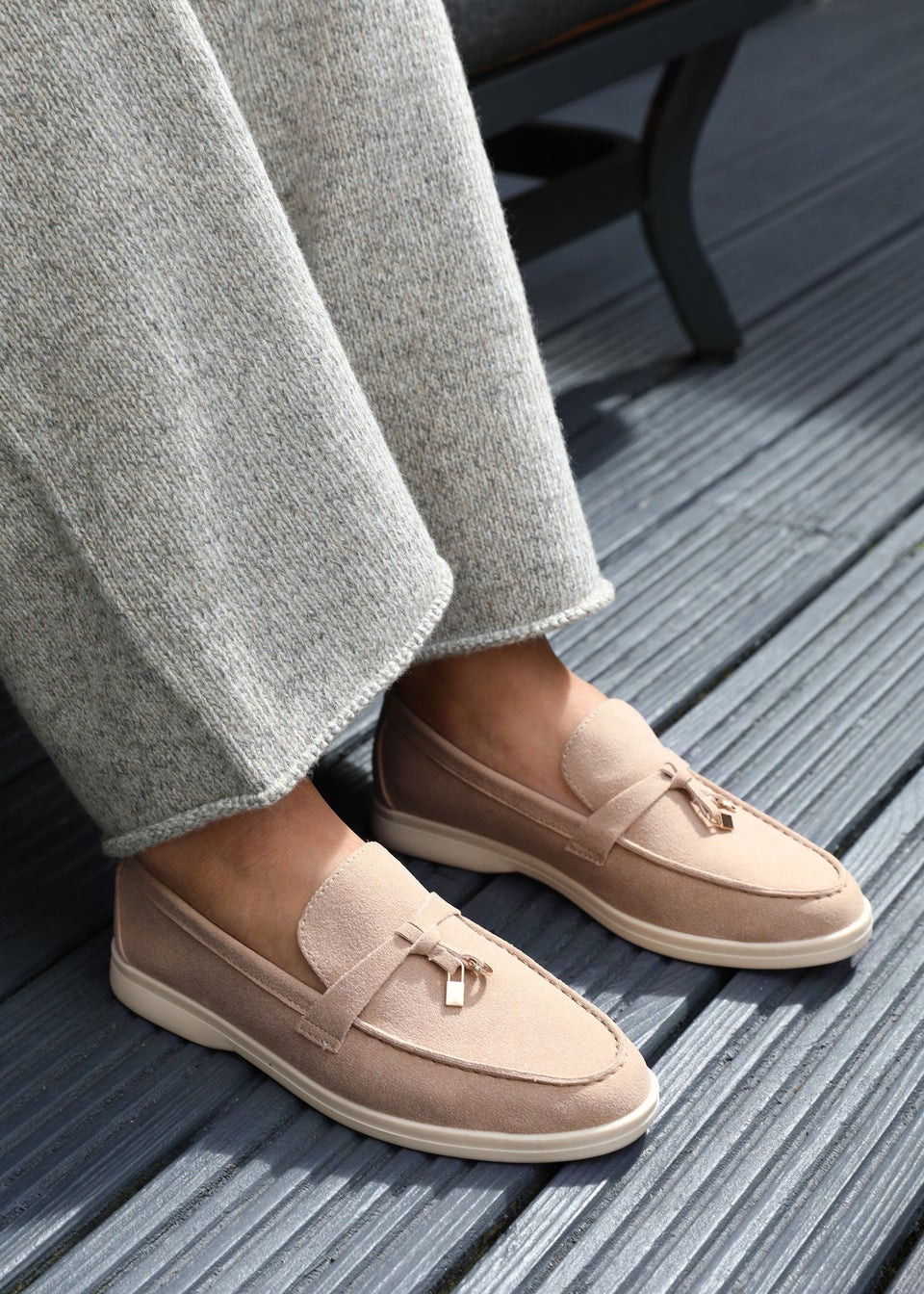 Where's That From Khaki Suede Pegasus Slip On Trim Loafers | Matalan (UK)