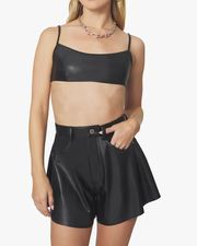 Vegan Leather Flare Bell Short | We Wore What