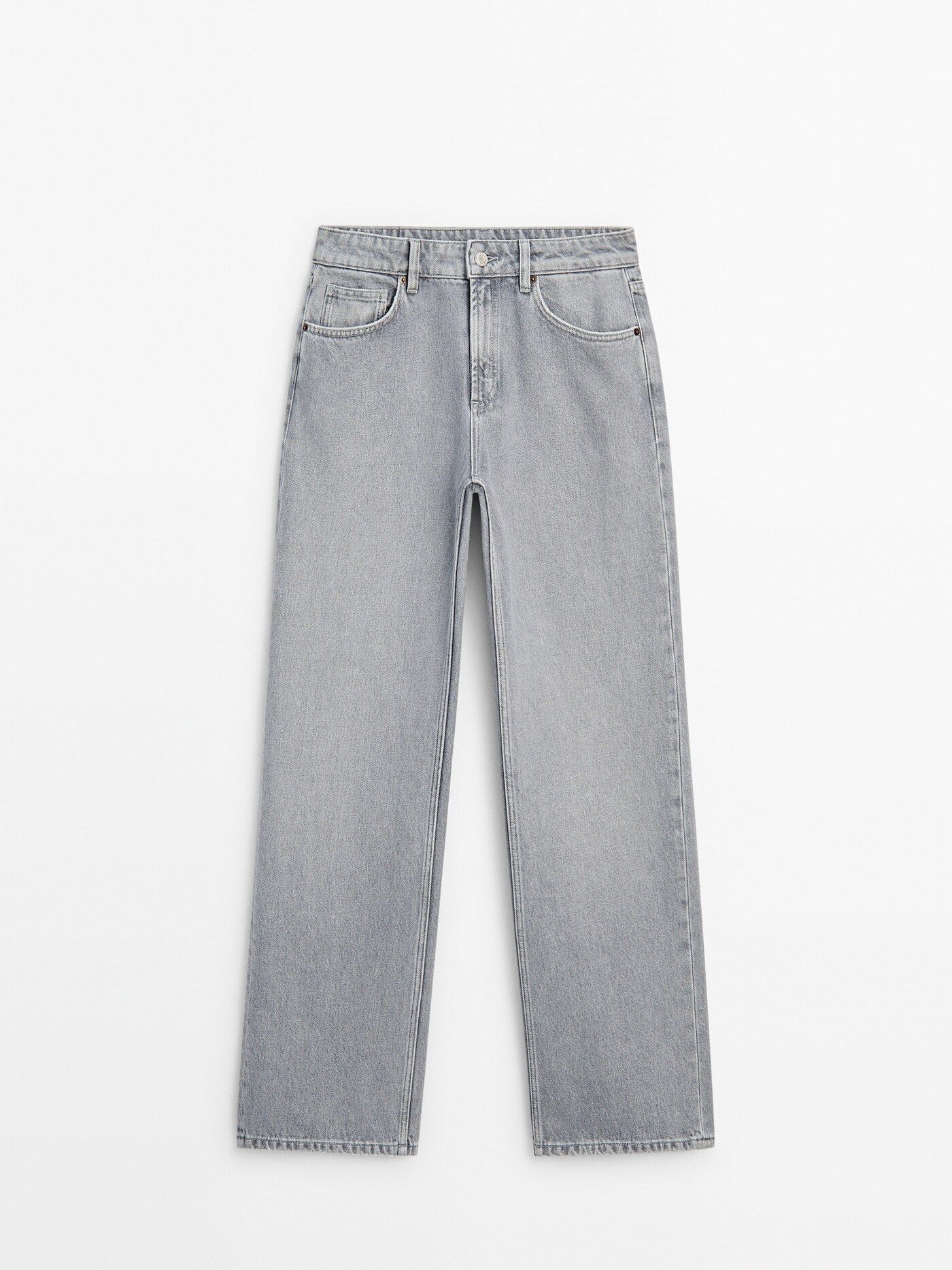 Mid-rise wide-leg full length jeans | Massimo Dutti (US)