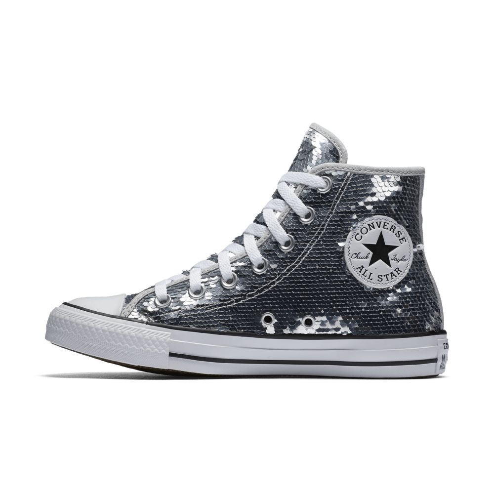 Converse Chuck Taylor All Star Sequins High Top Women's Shoe Size 10 (Silver) | Converse (US)