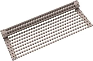 Kraus KRM-10BR Kore Multipurpose Over-Sink Roll-Up Dish Drying Rack, 21 Inch-Regular, Brown | Amazon (US)