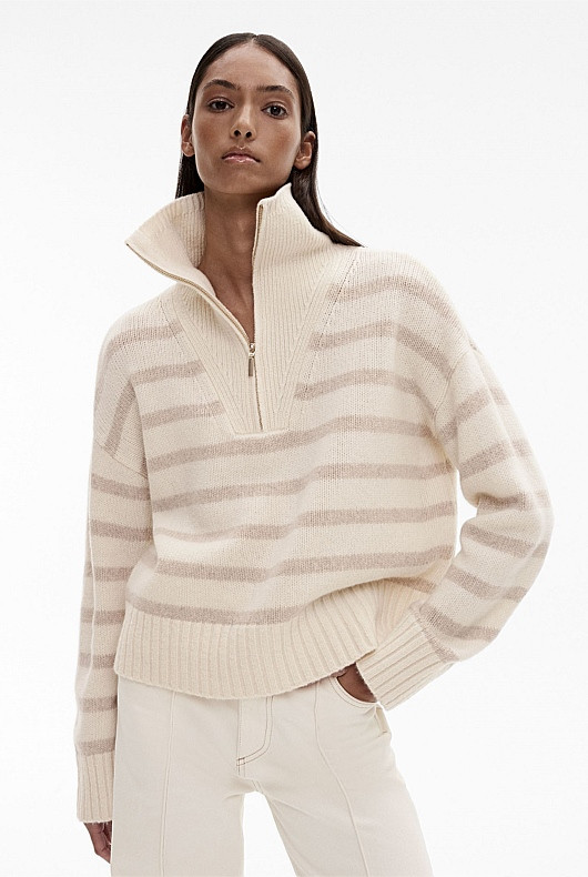 Stripe Zip Front Knit | Witchery (AU)