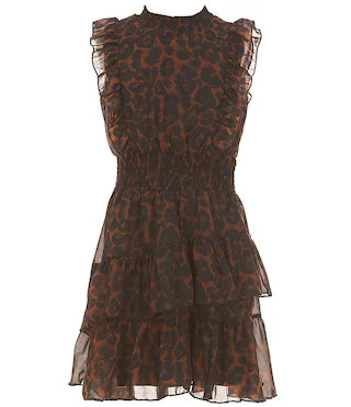 Rare Editions Big Girls Sleeveless Leopard-Printed Chiffon Fit-And-Flare Dress | Dillard's | Dillard's