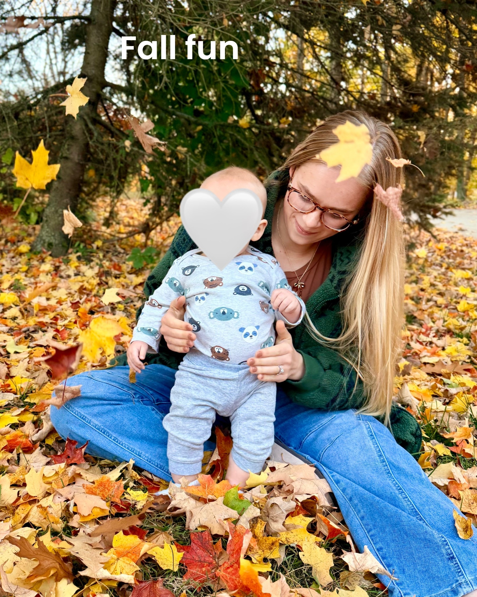 Fall outfit for playing in the leaves! Aztec fleece jacket zip up with bow necklace, barrel jeans, suede clogs, and my zenni glasses! 

#LTKSeasonal #LTKMidsize