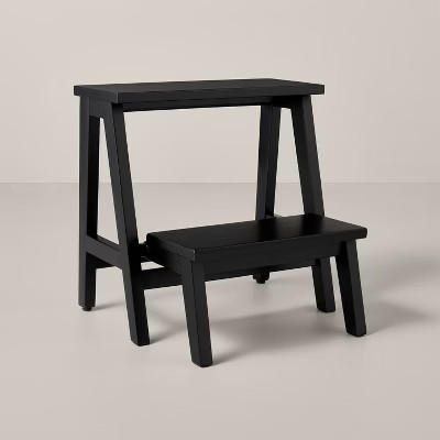 18" Wood Kitchen Step Stool Black - Hearth & Hand™ with Magnolia | Target