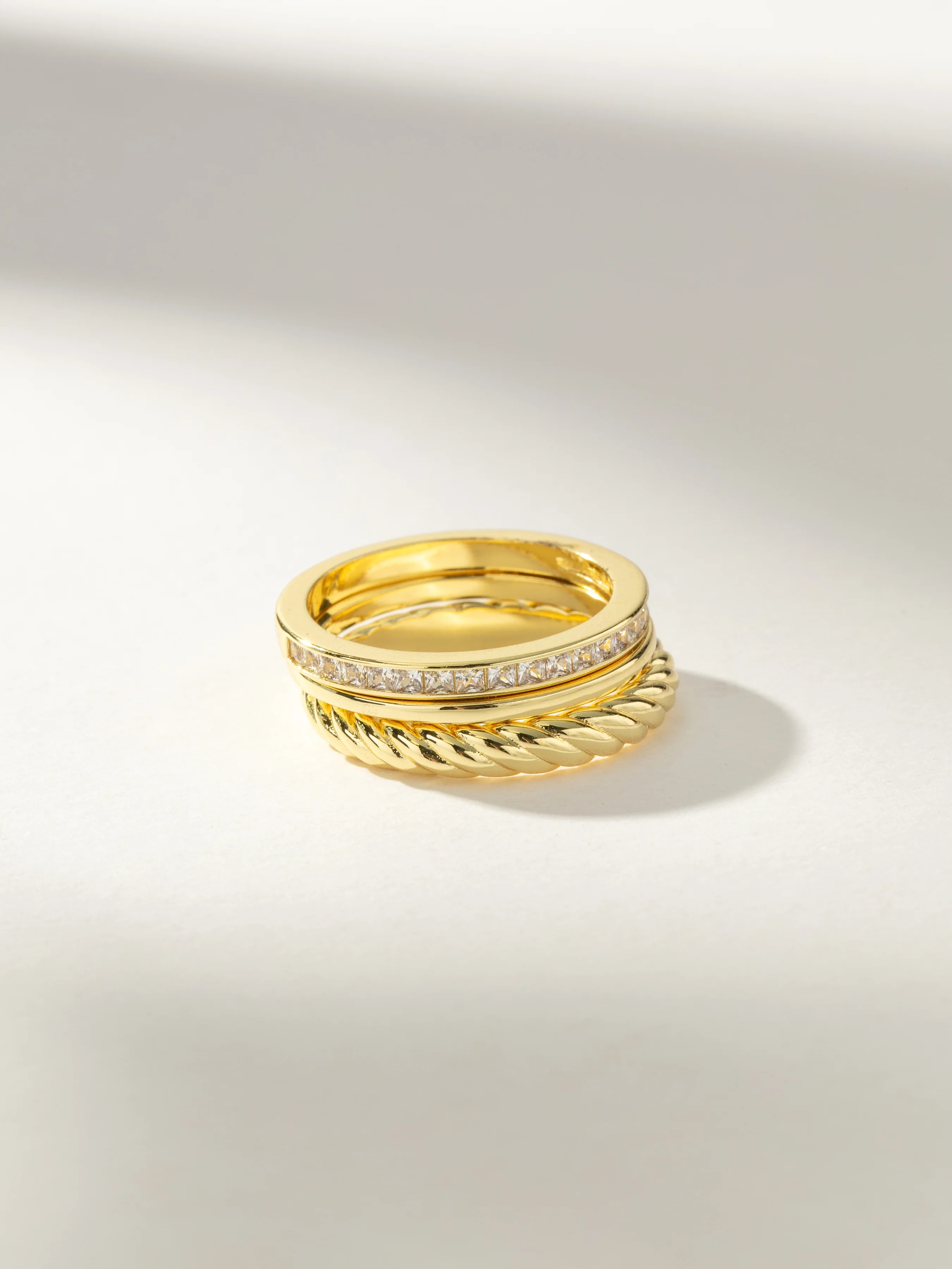 Rich Ring Stack in Gold | Ring Set of 3 | Uncommon James | Uncommon James