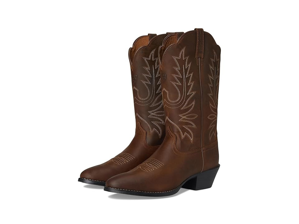 Ariat Heritage Western R Toe Women's Boots Distressed Brown : 7.5 C - Wide, Full Grain leather/Leather | Zappos
