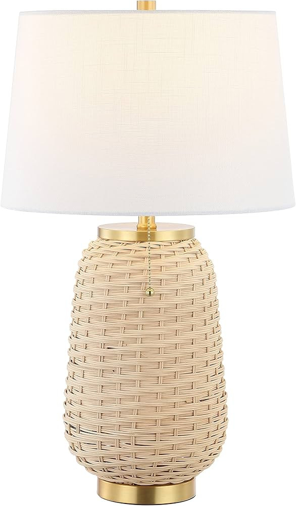 JONATHAN Y JYL4044A Chakrii 25" Rustic Bohemian Iron/Rattan LED Table Lamp with Pull-Chain Classi... | Amazon (US)