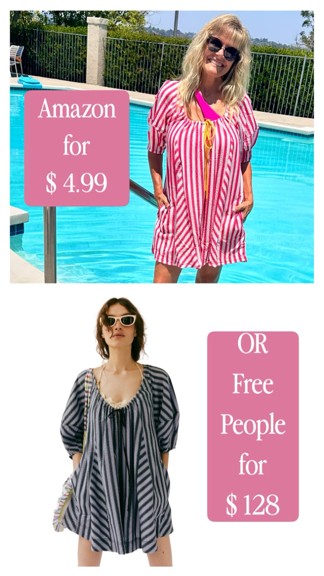 🤩 The best Free People dupe! 🤩

This romper is sooo cute and fun! The Amazon looks just like the Free People, but is SO much more affordable! I can’t believe it’s ONLY $4.99 (plus, right now, it also has a 12% off coupon)! Here’s why I love it:
• it’s so easy to throw on with some sandals and go!
• it’s perfect for a bathing suit cover up (like I did today)
• love the seersucker look of the fabric (so cute!)
• the relaxed fit
• scoop neckline, with adjustable tie
• keyhole cutout in back with button closure, but you can slip it on and off without unbuttoning (a bonus!)

LTK style tips, LTK fashion, LTK sale alert, LTK fit, LTK over 60, micro influencer, style influencer, wfh wardrobe, affordable fashion, sales & splurges, summer 2024, summertime fashion, ways to style, outfit ideas, outfit inspiration, everyday outfit, ootd, casual outfits, casual style, daily looks, over 60, over 60 fashion, over 60 style, ageless style, fun fashion, comfy style, glamma, instafashion, summer fashion, summer style, summer outfit, vacation outfit, resort wear, travel outfit, fun summer fashion, wear what you love, Amazon style, Amazon sale, Amazon fashion, Amazon finds, summer finds, summer romper, Free People dupe, Free People lookalike, Free People style, sandals, bathing suit cover up, bathing suit

#LTKSwim #LTKSummerSales #LTKSaleAlert