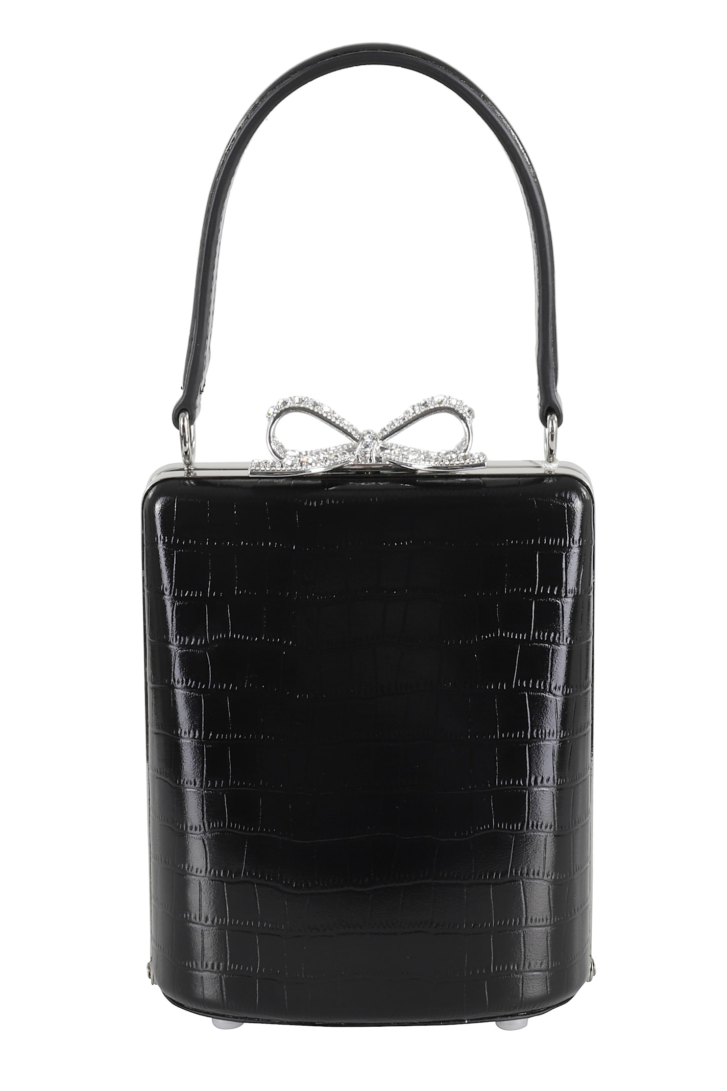 self-portrait Black Croc Mini Bag | Italist.com US