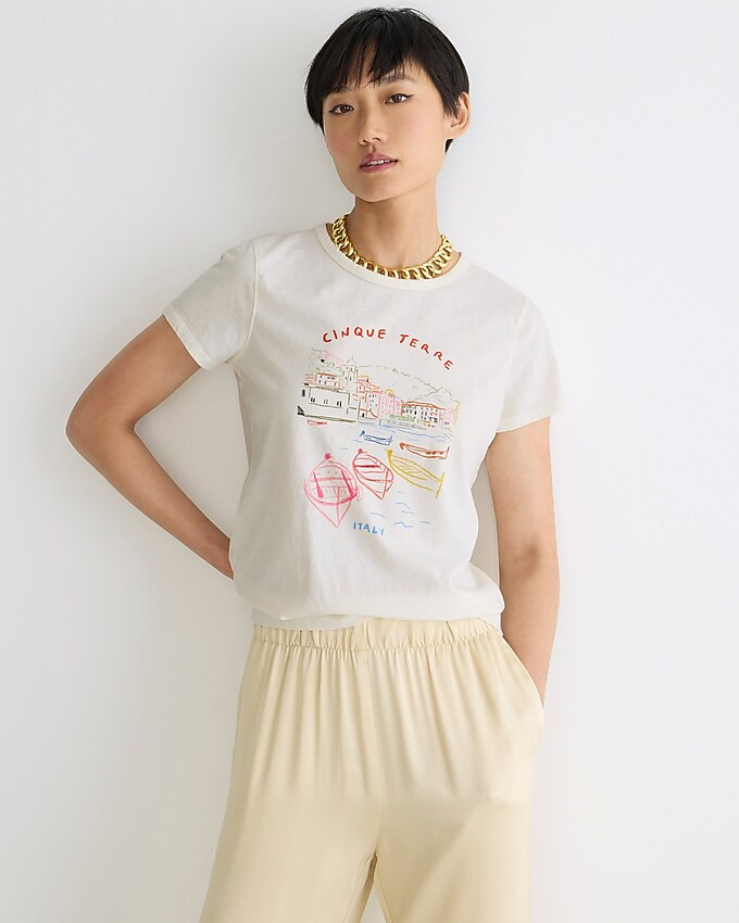 Fitted Cinque Terre graphic T-shirt | J. Crew US