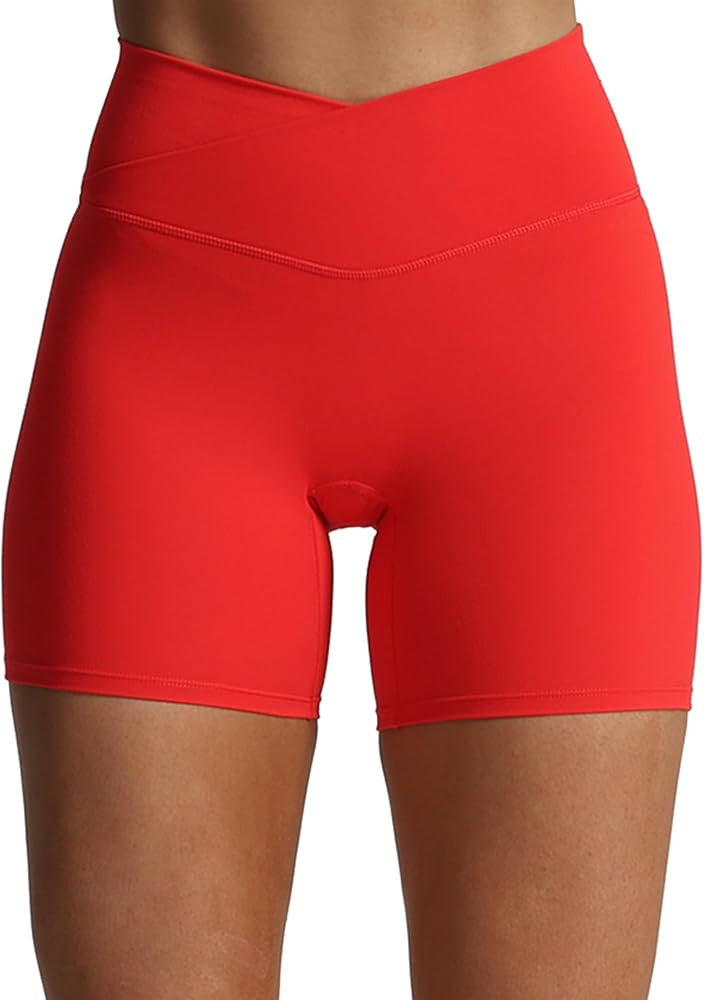 Aoxjox Trinity Workout Biker Shorts for Women Cross-Waist Crossover High Waisted Tummy Control At... | Amazon (US)