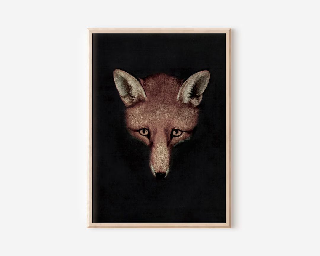 Red Fox Oil Painting Fox Antique Decor Vintage Fox Art Nursery Wall Art Minimalist Fox Downloadab... | Etsy (US)