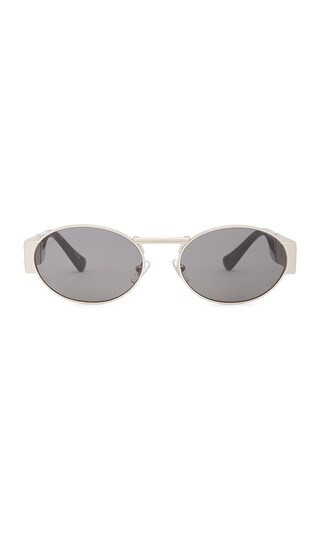 Round Sunglasses in Black & Silver | Revolve Clothing (Global)