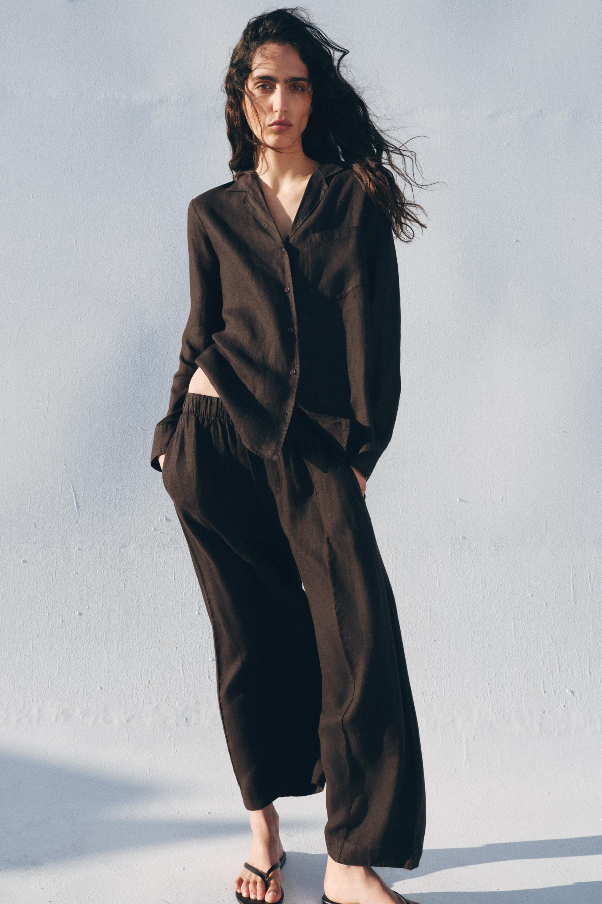 100% LINEN BARREL PANTS ZW COLLECTION | Zara US