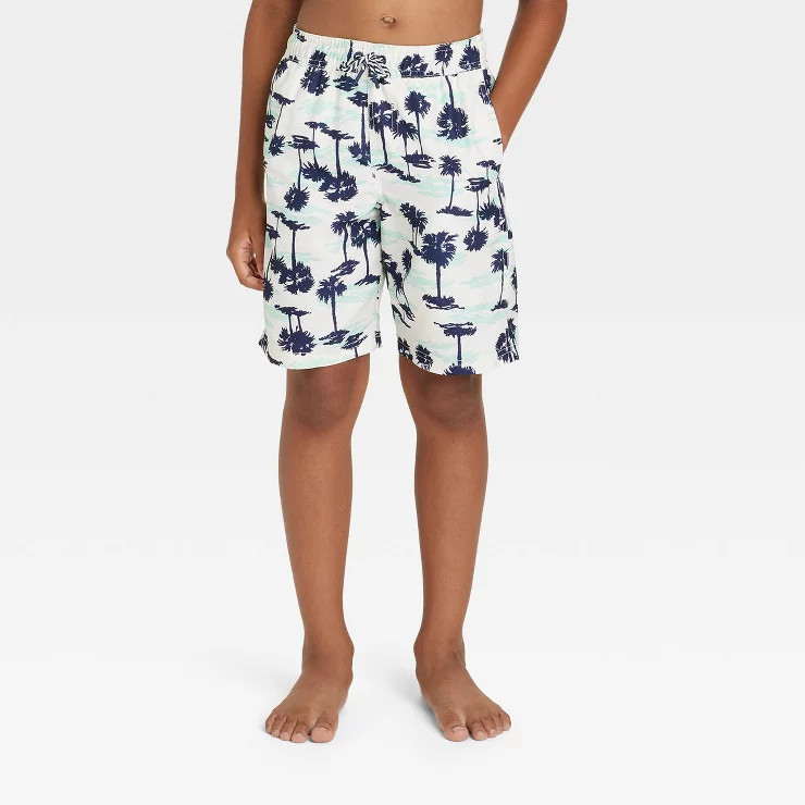 Boys' Palm Tree Swim Trunks - Cat & Jack™ White | Target