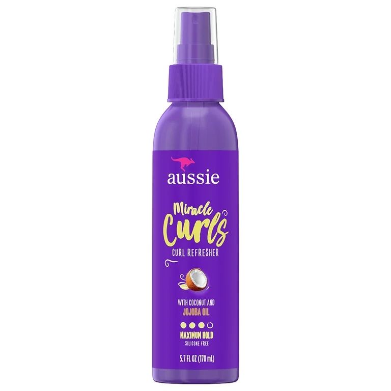 Aussie Miracle Curls Curl Refresher Spray Gel, Max Hold, for All Hair Types 5.7 fl oz | Walmart (US)