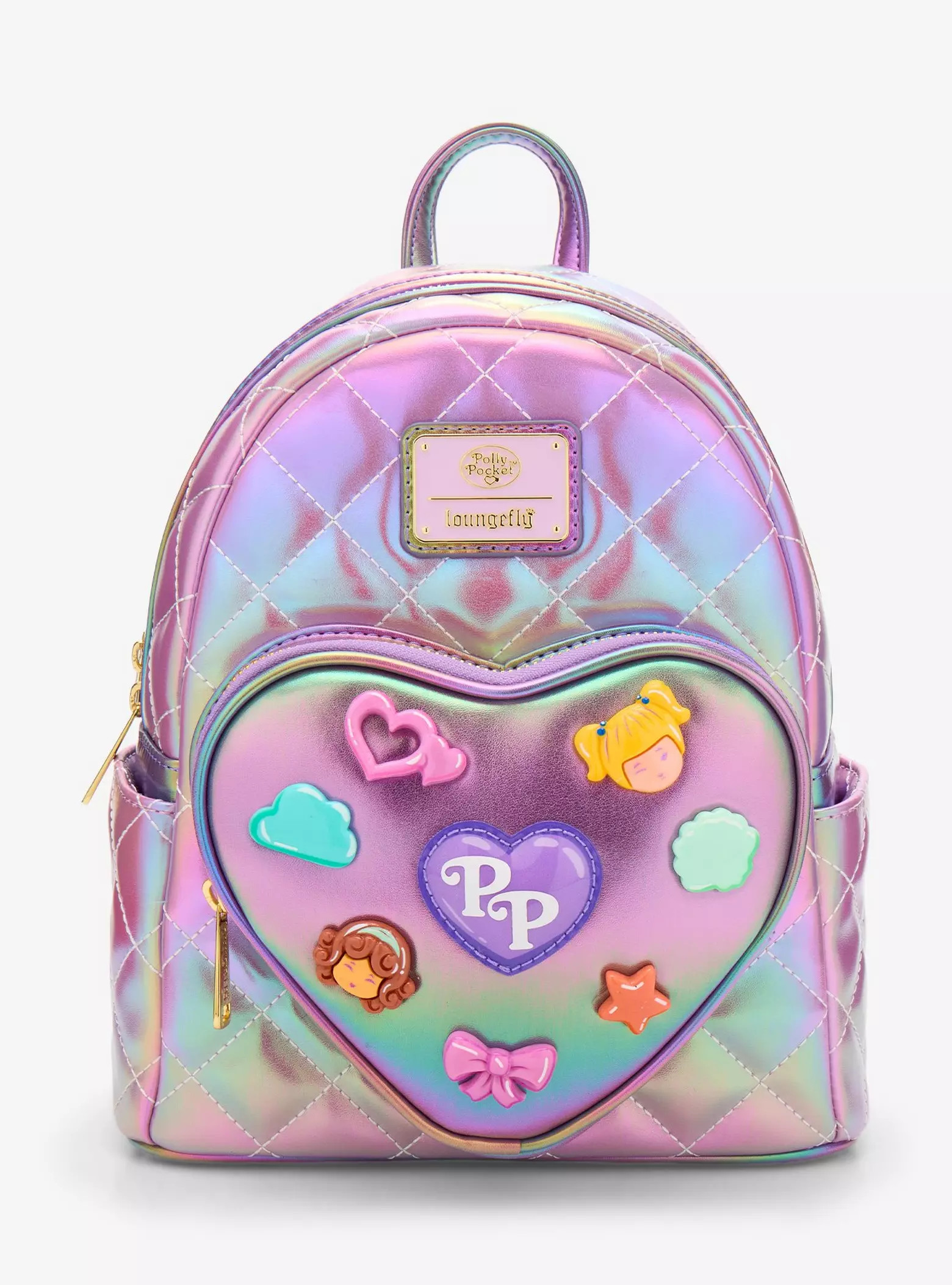 Loungefly Polly Pocket Iridescent Quilted Heart Mini Backpack - BoxLunch Exclusive | BoxLunch | BoxLunch