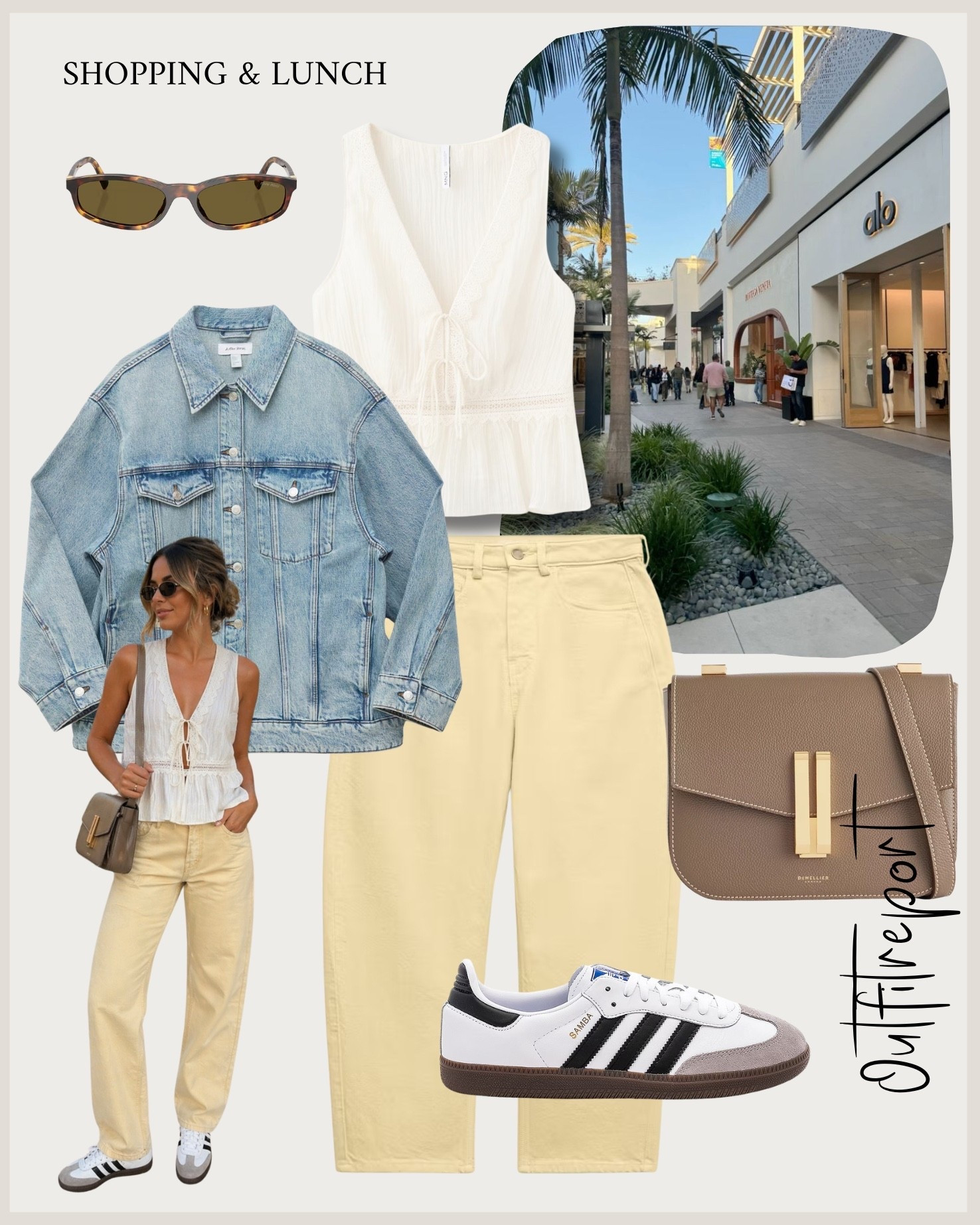 Butter yellow denim jeans white top danim jacket adidas sneakers trainers demellier handbag 

#LTKspring #LTKsummer #LTKstyletip