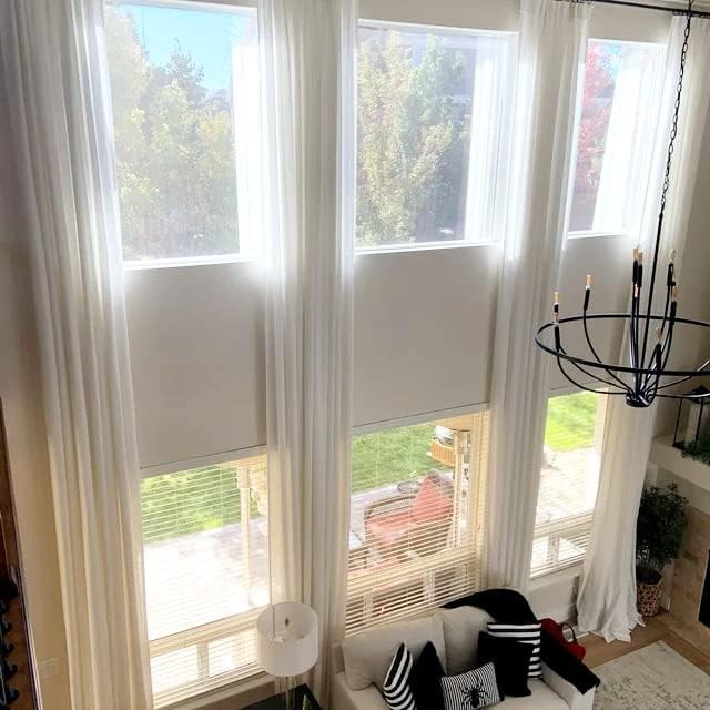 Ikiriska Extra Long Natural Linen Curtain (1 Panel) Custom Made Drape 9 10 11 12 13 16 17 18 20 2... | Amazon (US)