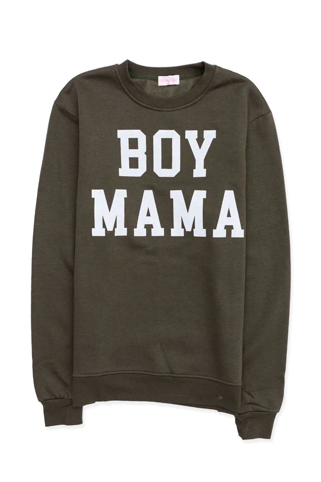 Boy Mama Olive Graphic Sweatshirt | Pink Lily