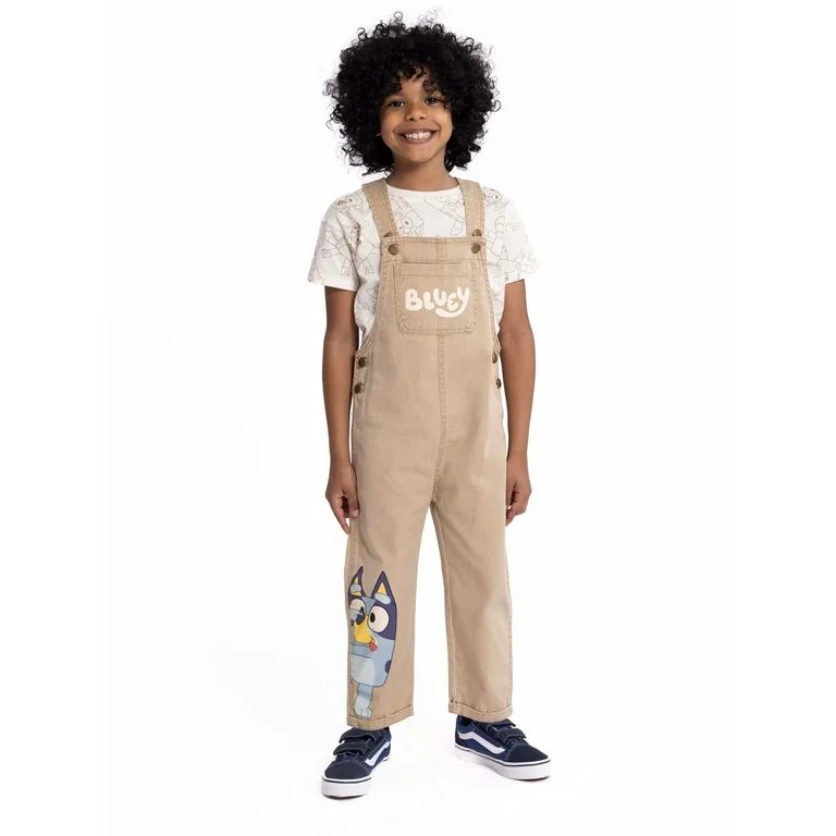 Bluey Toddler Boys Short Sleeve T-Shirt and Overalls Set, 2-Piece, Sizes 2T-5T | Walmart (US)